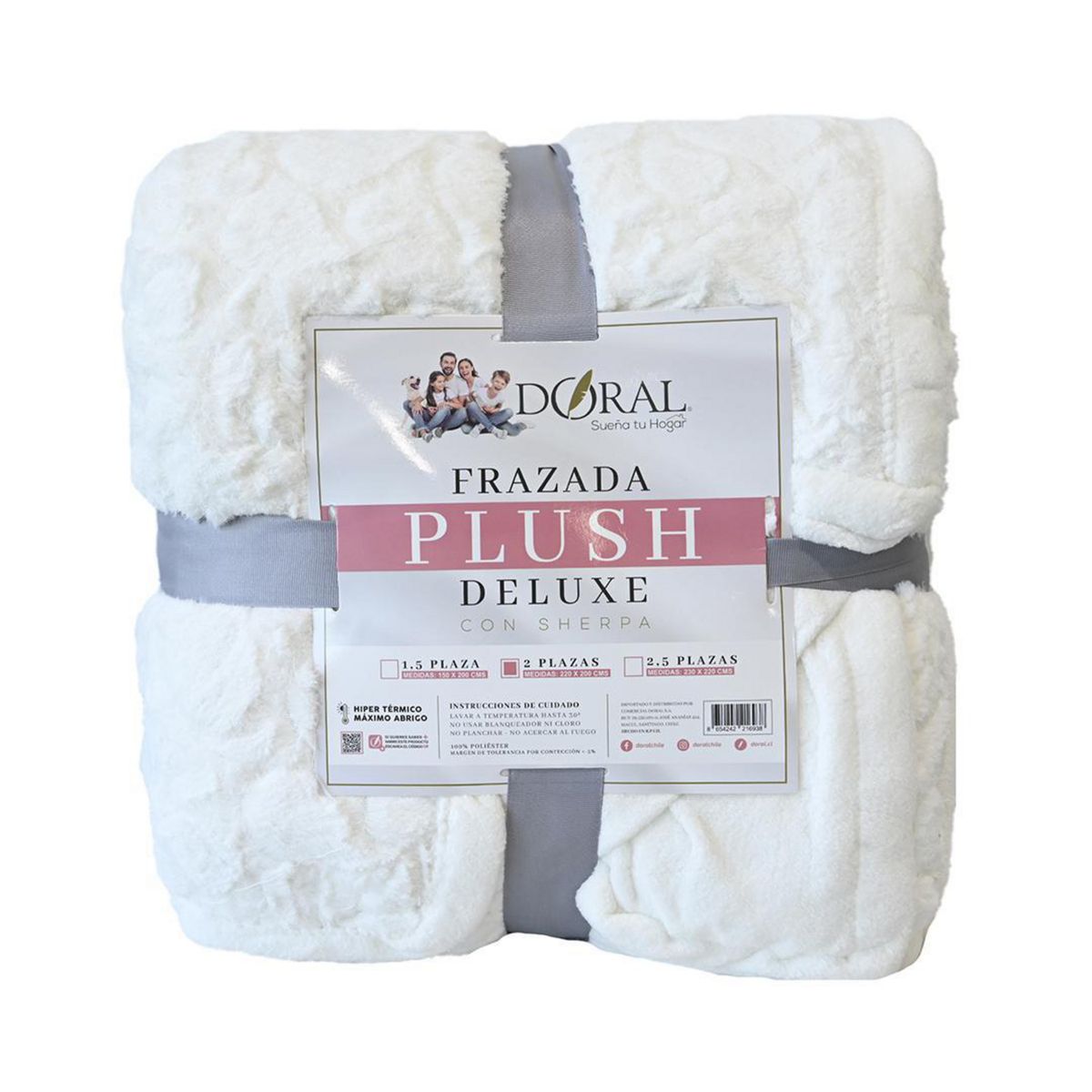 DORAL - Frazada Deluxe 2 plazas Blanco