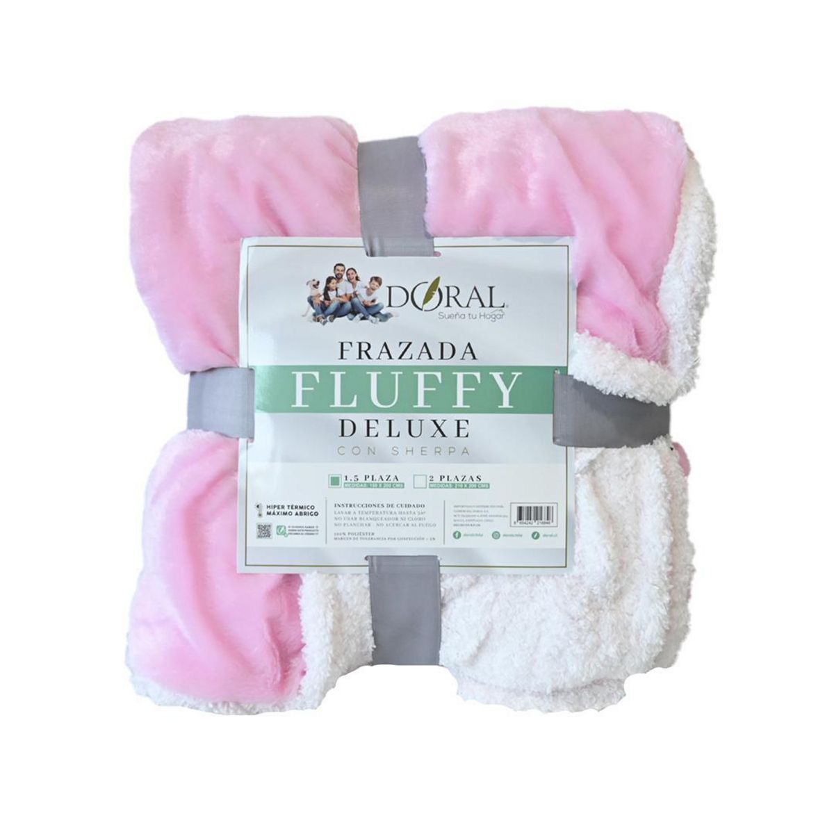 DORAL - Frazada Deluxe 1.5 plazas Rosado
