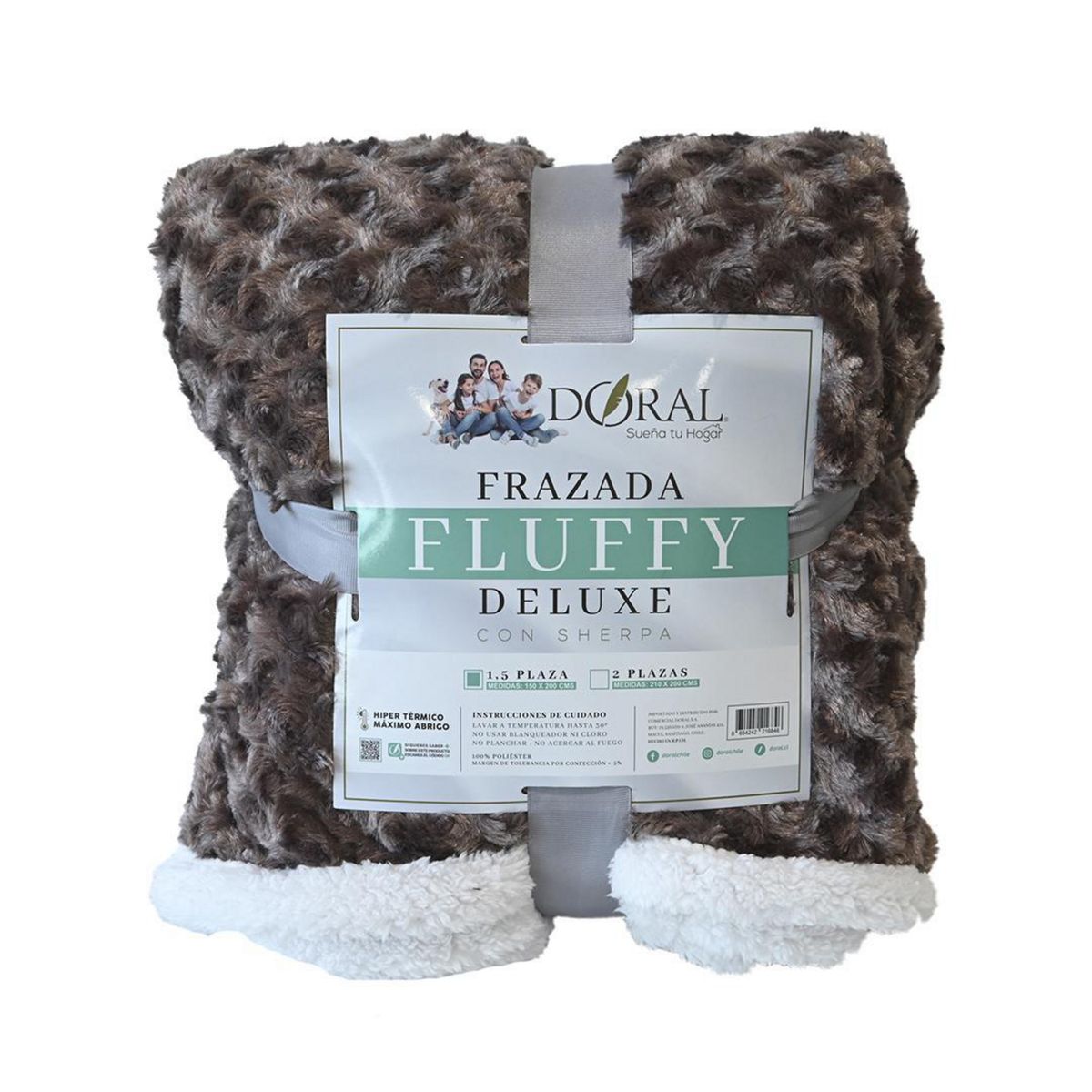 DORAL - Frazada Deluxe 1.5 plazas Café