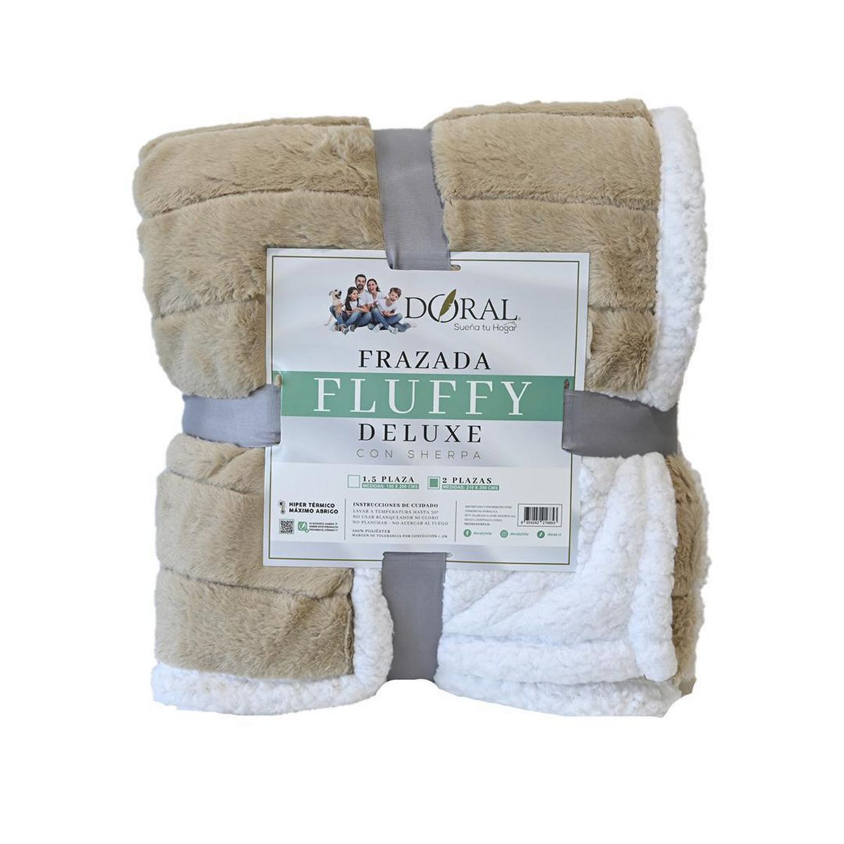 DORAL - Frazada Deluxe 2 plazas Beige