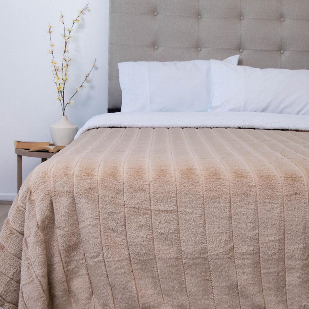 DORAL - Frazada Deluxe 2 plazas Beige