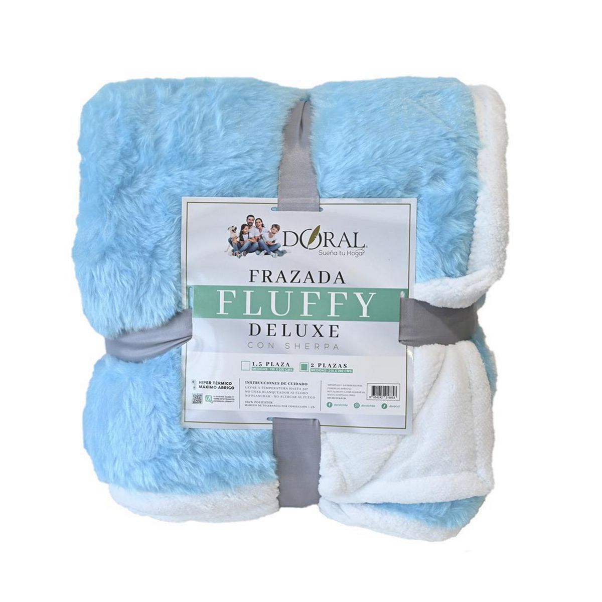DORAL - Frazada Deluxe 2 plazas Turquesa