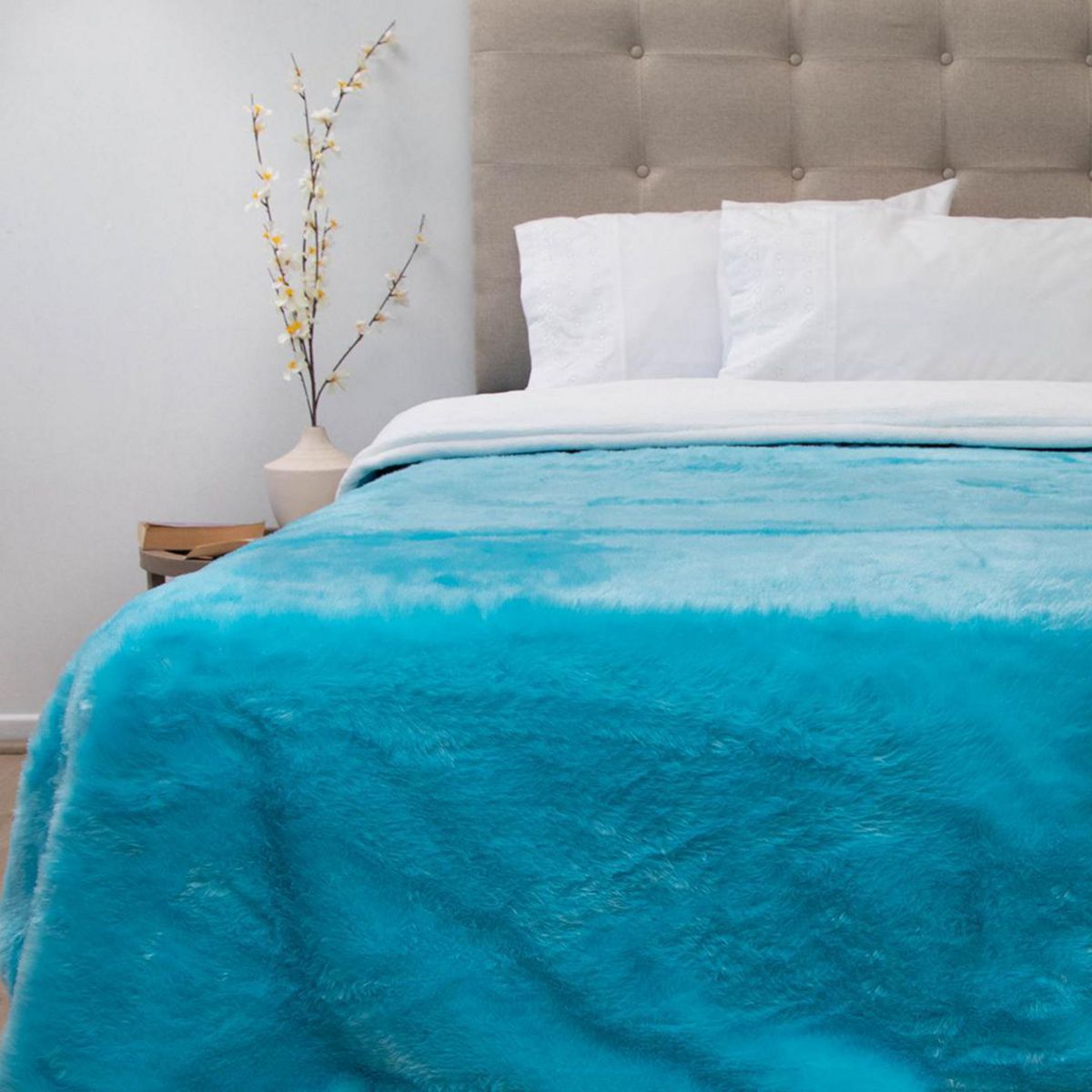 DORAL - Frazada Deluxe 2 plazas Turquesa