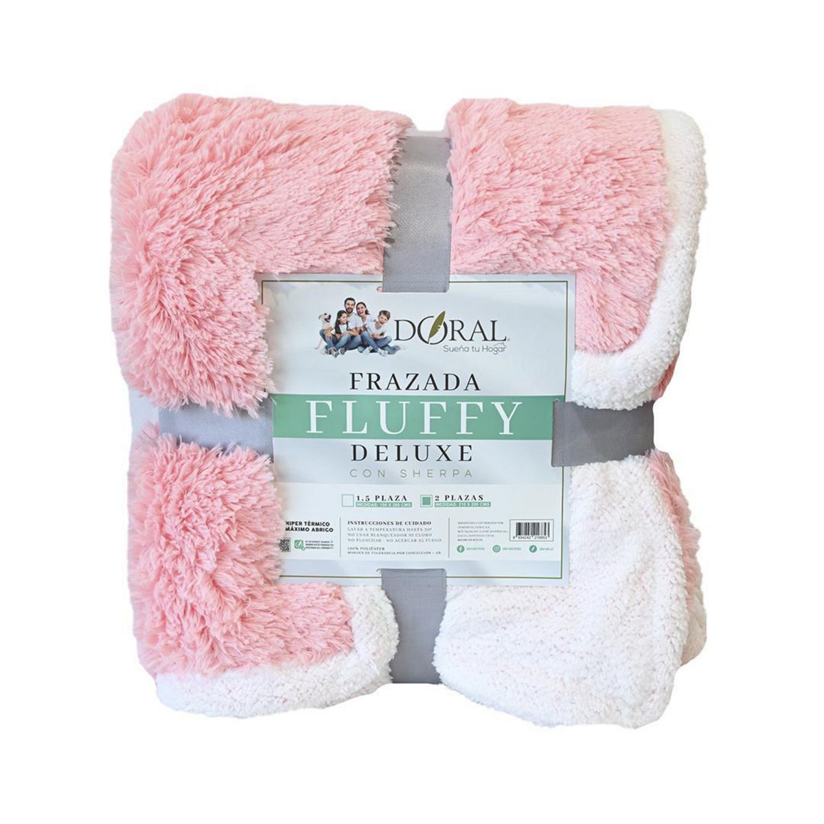 DORAL - Frazada Deluxe 2 plazas Rosado