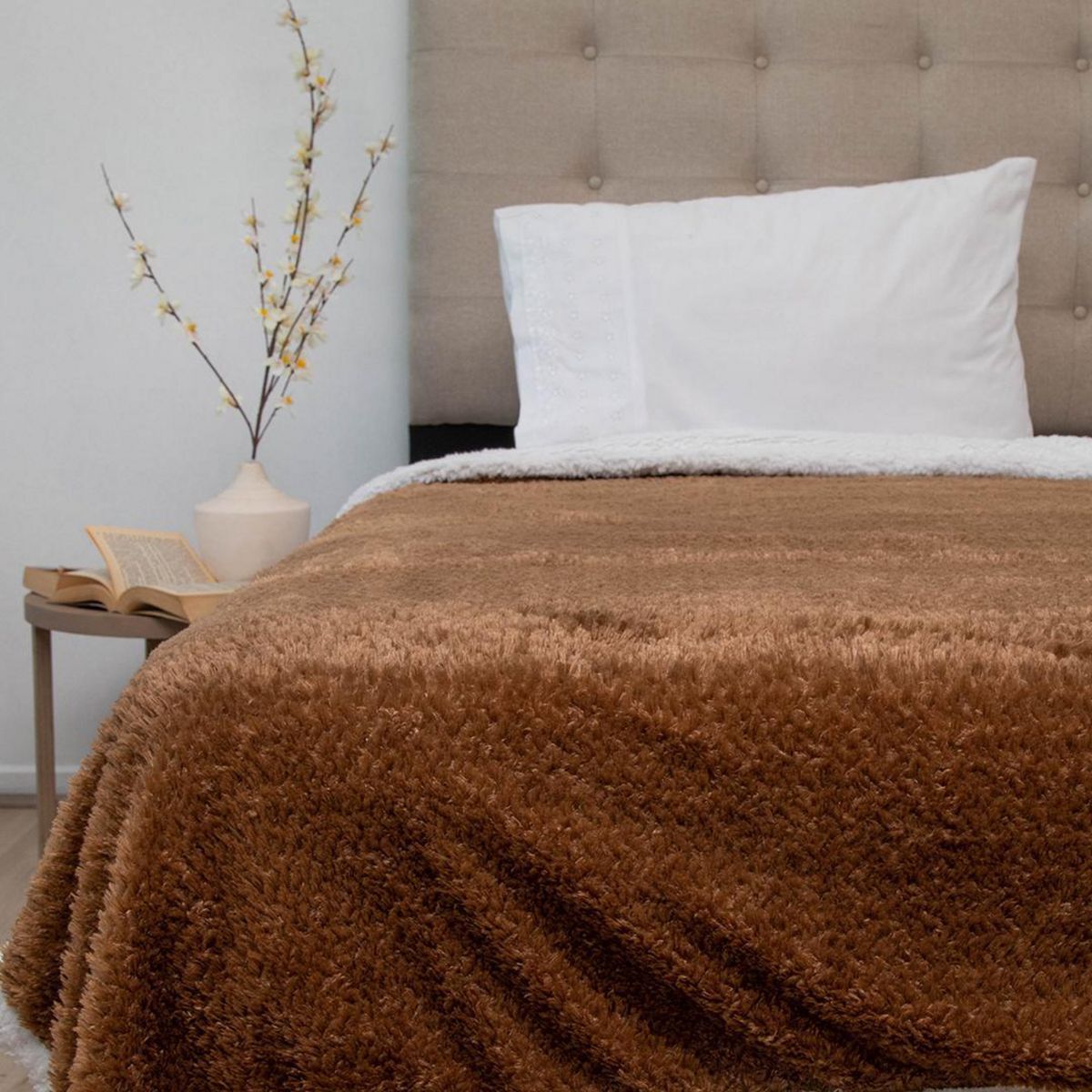 DORAL - Frazada Deluxe 1.5 plazas Café Oscuro