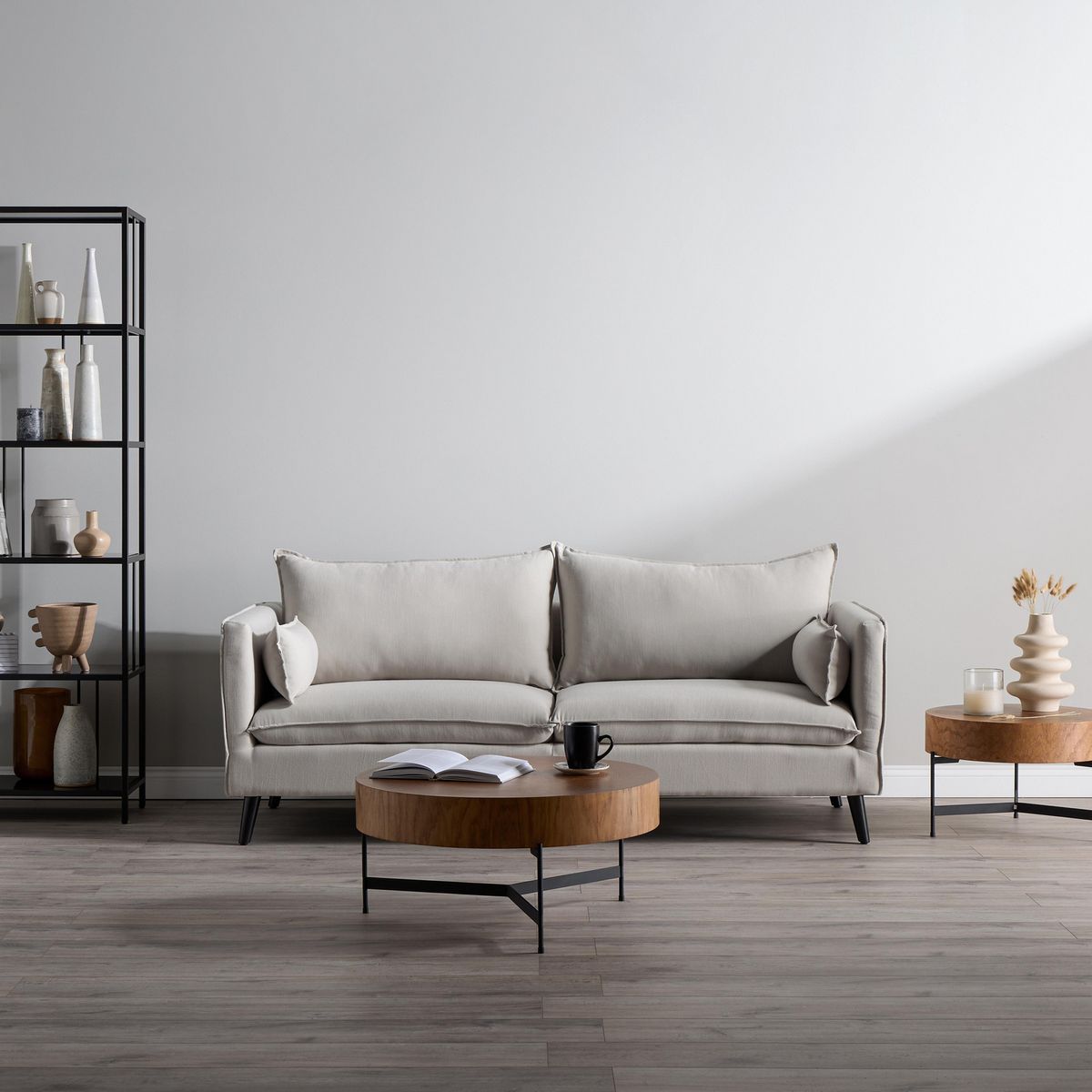 ROSEN - Sofá 2 cuerpos Tain 145x81x86 cm Beige