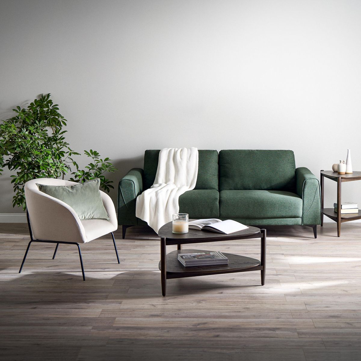 ROSEN - Sofá 2 cuerpos Padua 168x86x95 cm Verde