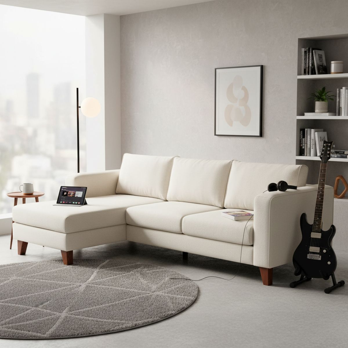 ROSEN - Seccional Parma izquierdo tela Natural