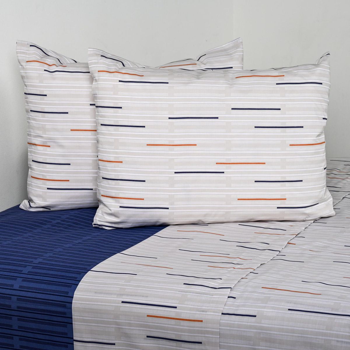 CANNON - Sabana Trazos Beige King 144 Hilos Beige