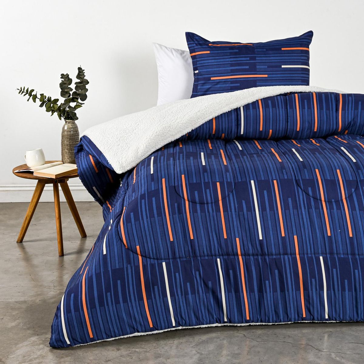 CANNON - Plumón 1.5 plazas Trazos Azul 