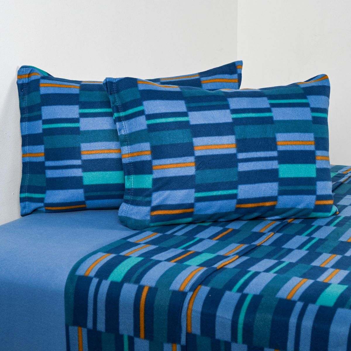 CANNON - Sábana Block 2 plazas Azul