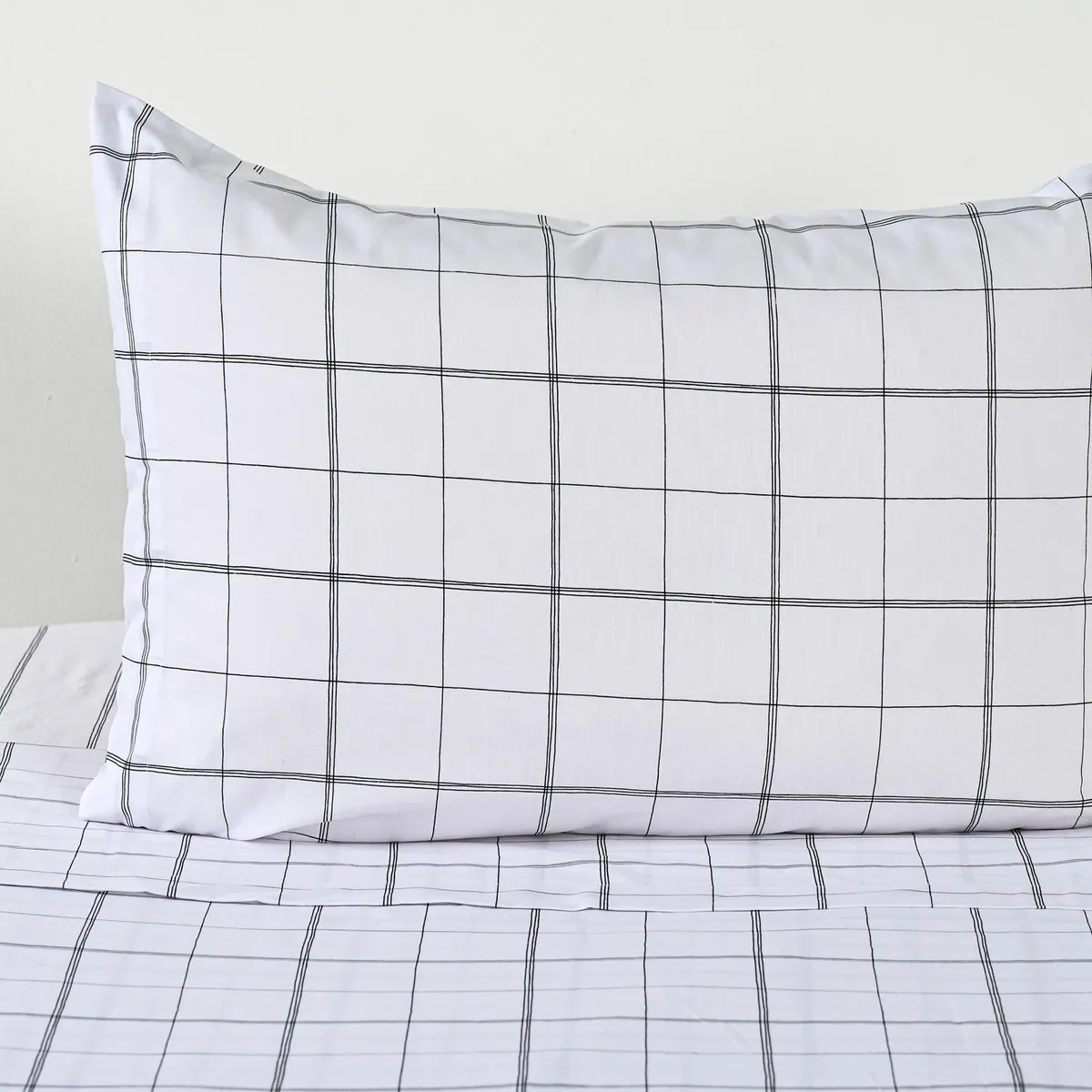 CANNON - Sabana Squares 1.5 plazas 200 Hilos Blanco