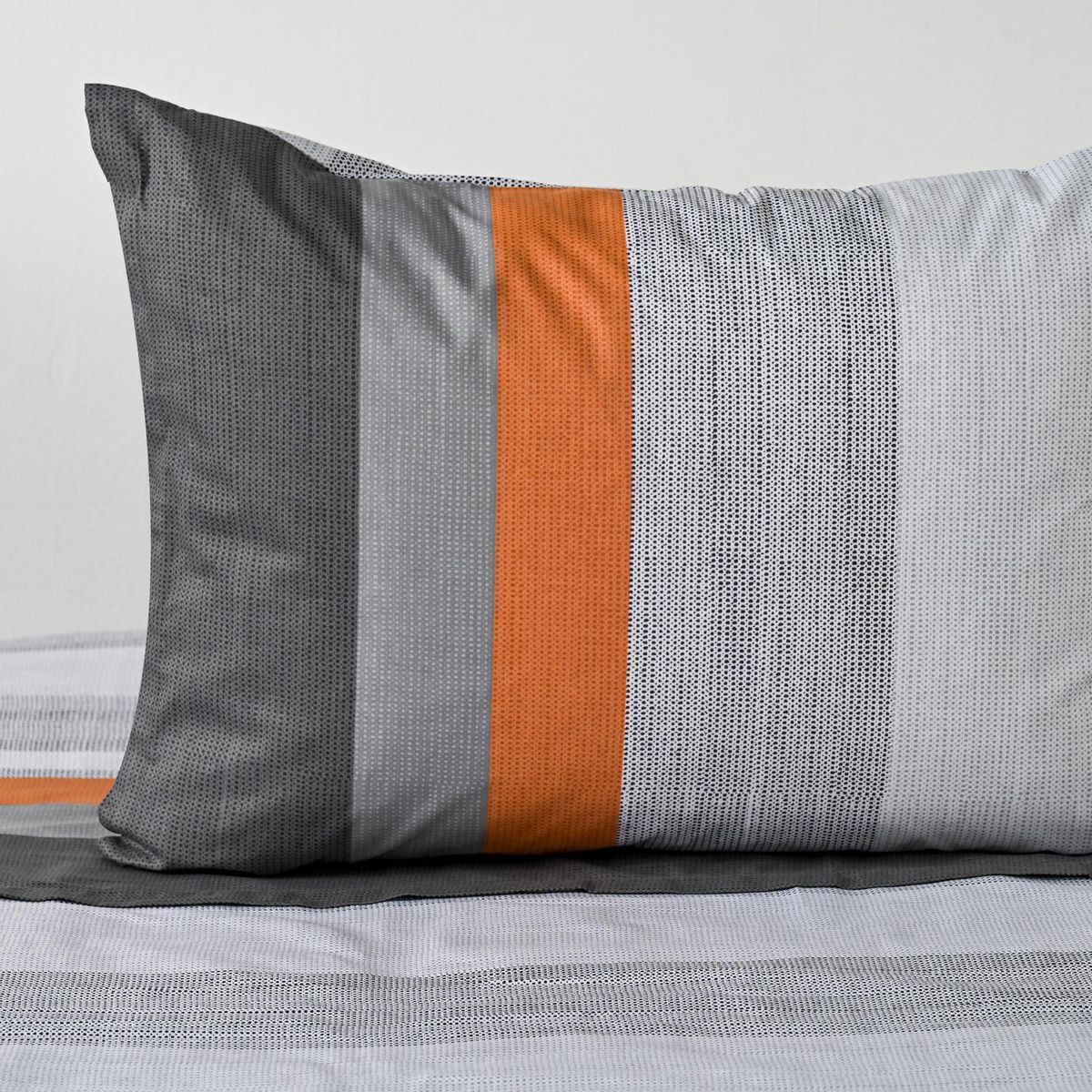 CANNON - Sabana Franjas Gris 1 plaza 144 Hilos Gris