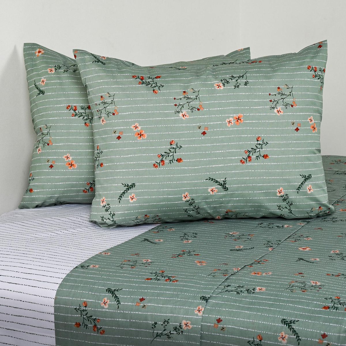 CANNON - Sabana Sarah Aqua 2 plazas 144 Hilos Turquesa