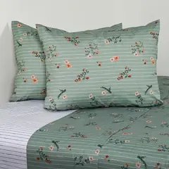 CANNON - Sabana Sarah Aqua 2 plazas 144 Hilos Turquesa
