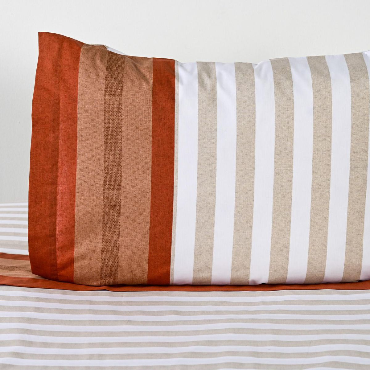 CANNON - Sabana Vichy 1.5 plazas 200 Hilos Naranjo