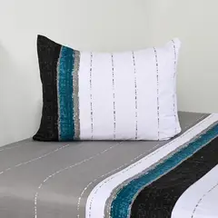 CANNON - Sabana Lavanda Lila 1.5 plazas 144 Hilos Azul