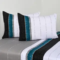 CANNON - Sabana Lavanda Lila 2 plazas 144 Hilos Azul