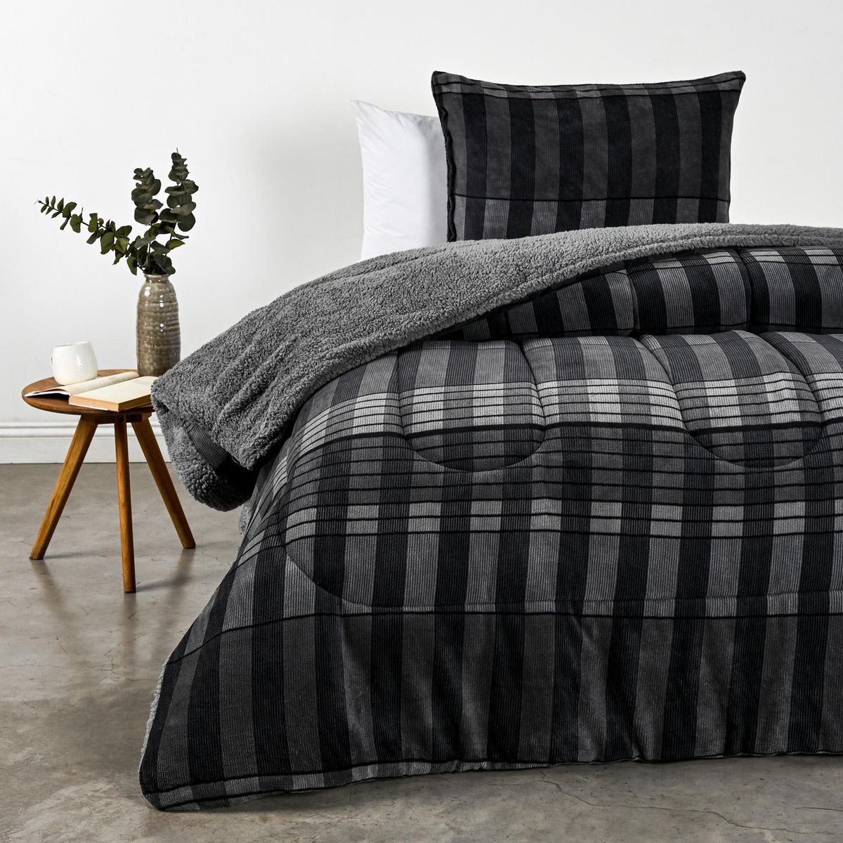 CANNON - Plumón 1.5 plazas Escocia Negro 