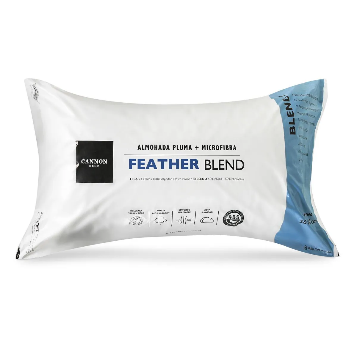 CANNON - Almoha de Plumas para Dormir 50x8 cm
