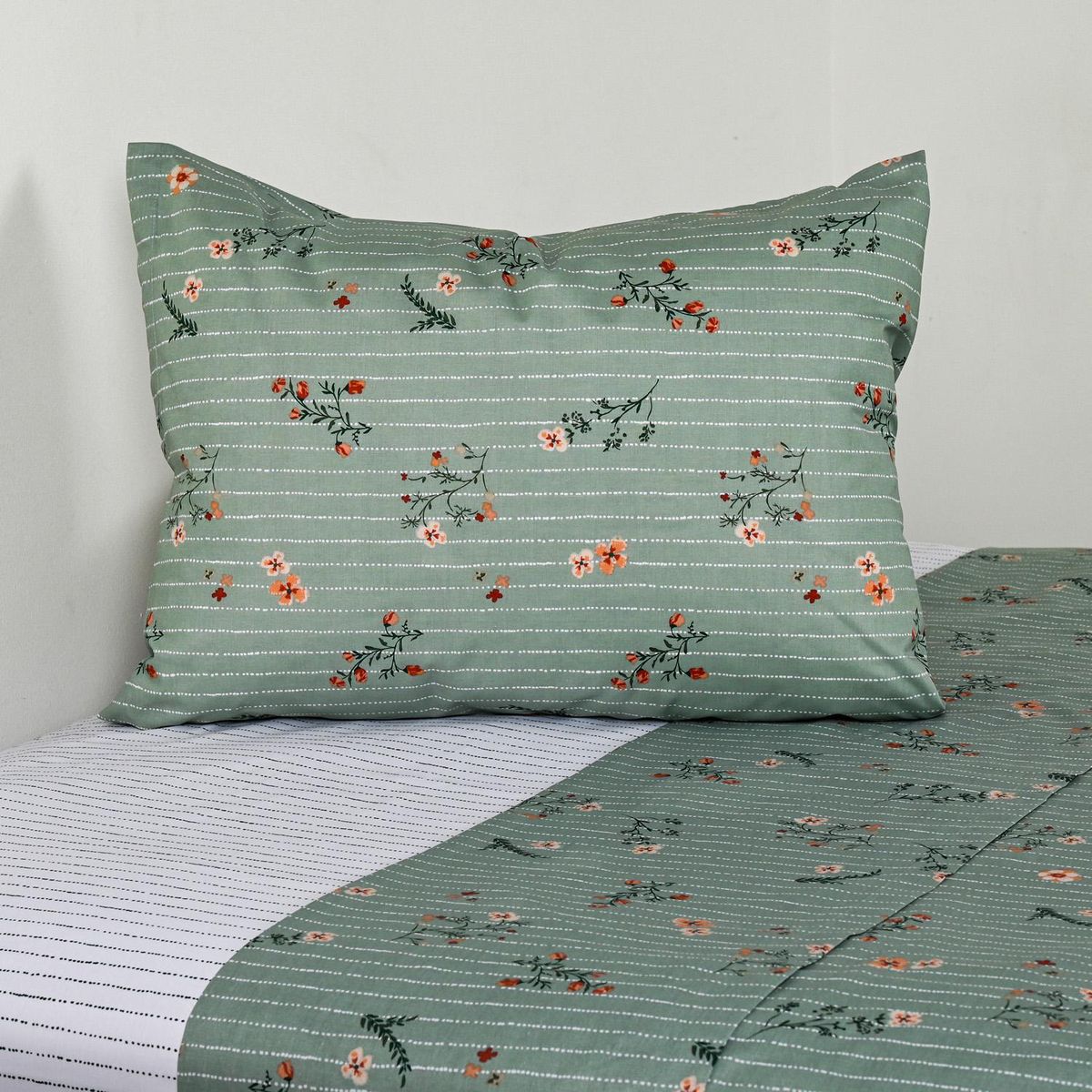 CANNON - Sabana Sarah Aqua 1.5 plazas 144 Hilos Turquesa