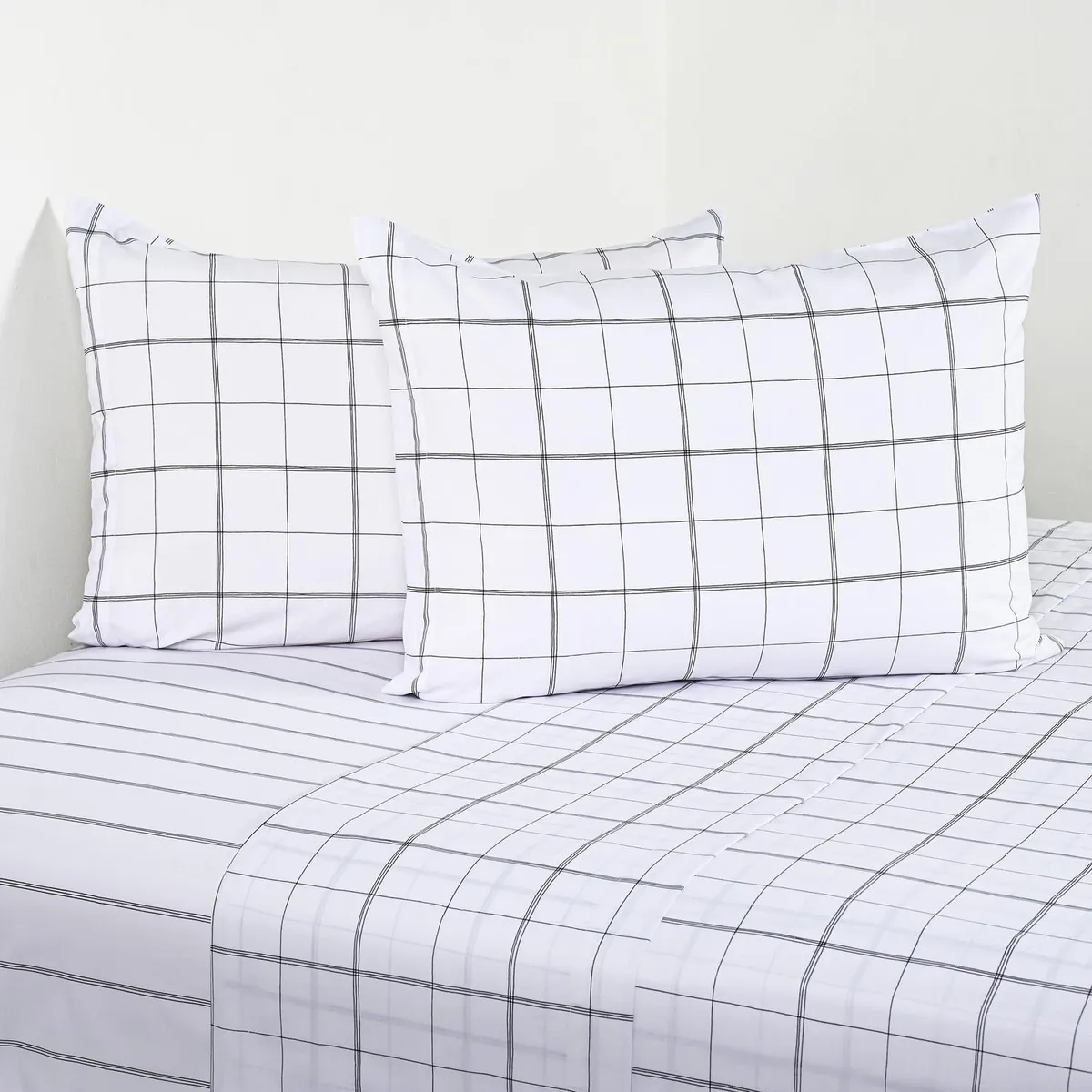 CANNON - Sabana Squares King 200 Hilos Blanco