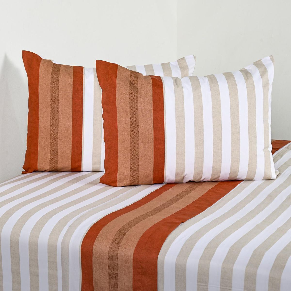 CANNON - Sabana Vichy King 200 Hilos Naranjo