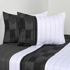 CANNON - Sabana Lavanda Lila 2 plazas 144 Hilos Blanco