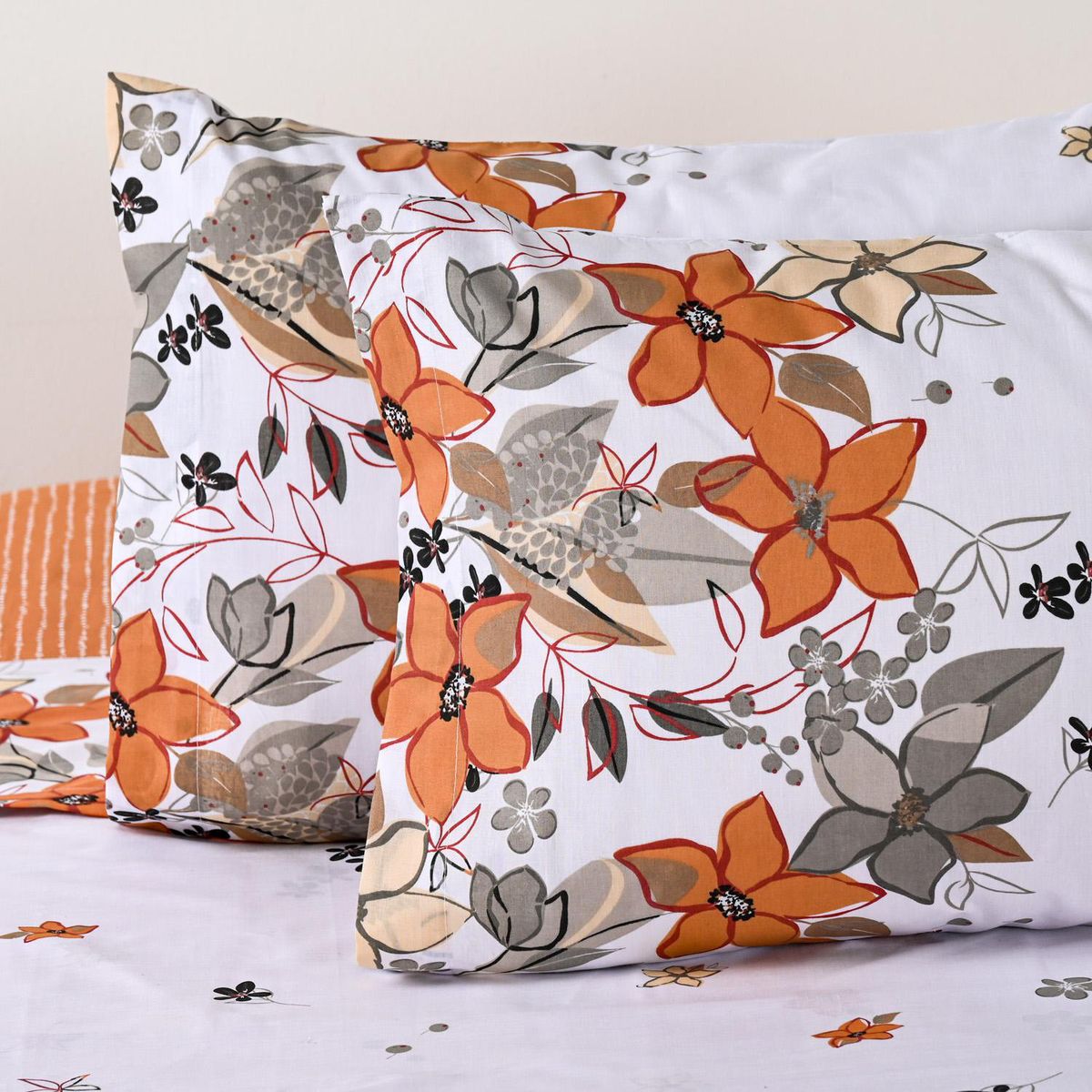 CANNON - Sabana Lavanda Lila 2 plazas 144 Hilos Naranjo