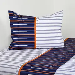 CANNON - Sabana Trazos Azul 1.5 plazas 144 Hilos Azul