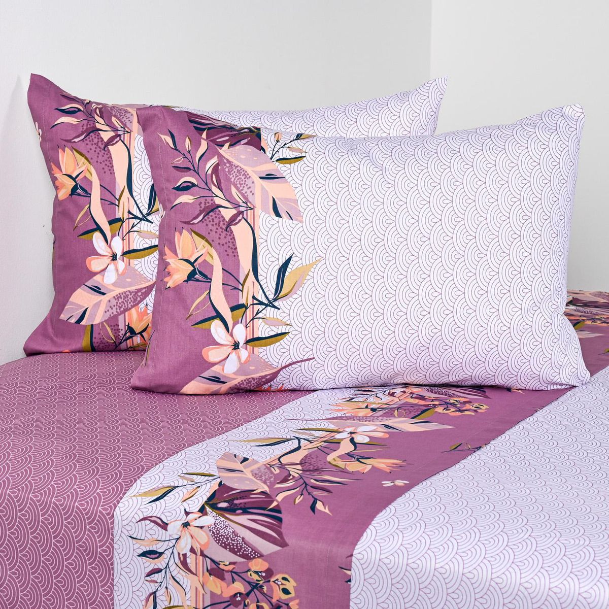 CANNON - Sabana Lavanda Lila 2 plazas 144 Hilos Morado