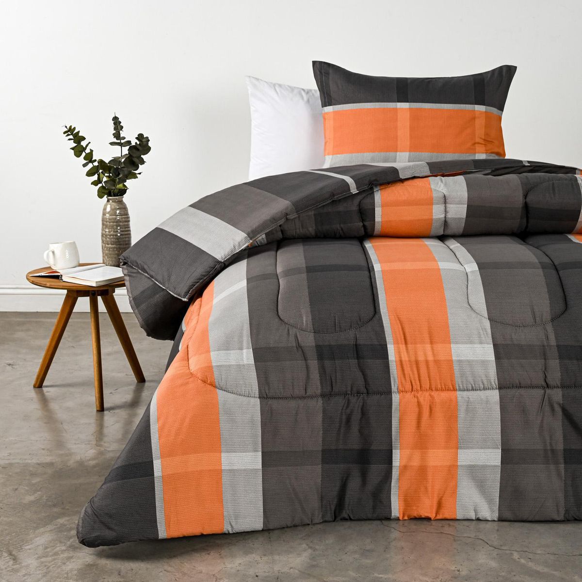 CANNON - Plumón 1.5 plazas Franjas Naranjo 