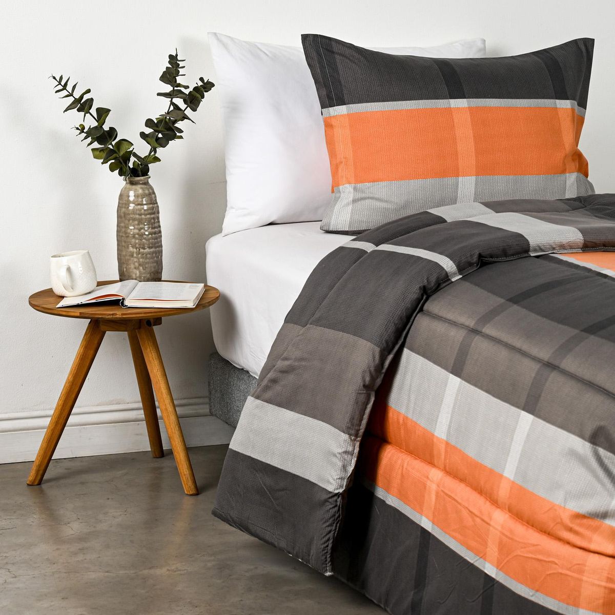 CANNON - Plumón 1.5 plazas Franjas Naranjo 