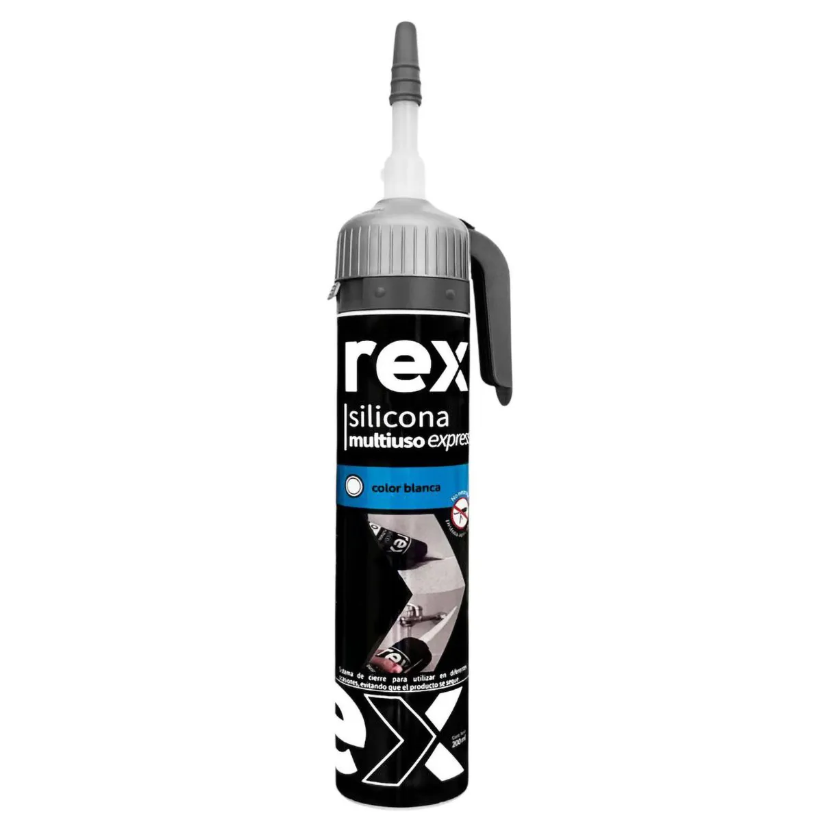 REX - Silicona Rex Multiuso Con Aplicador Abre y Cierra Facil Sin Pistola
