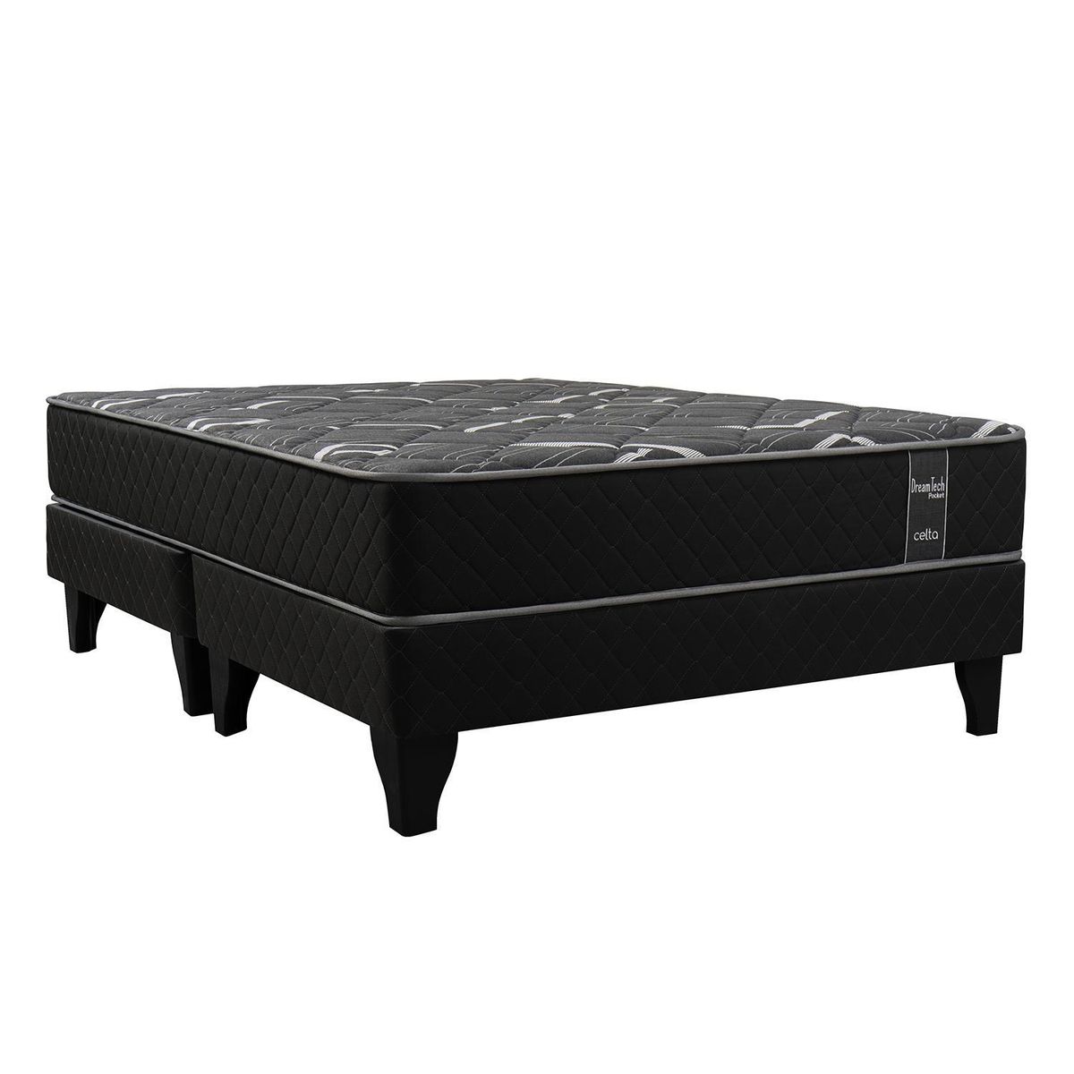 CELTA - Cama 2 plazas Europea Dream Tech Gris Oscuro