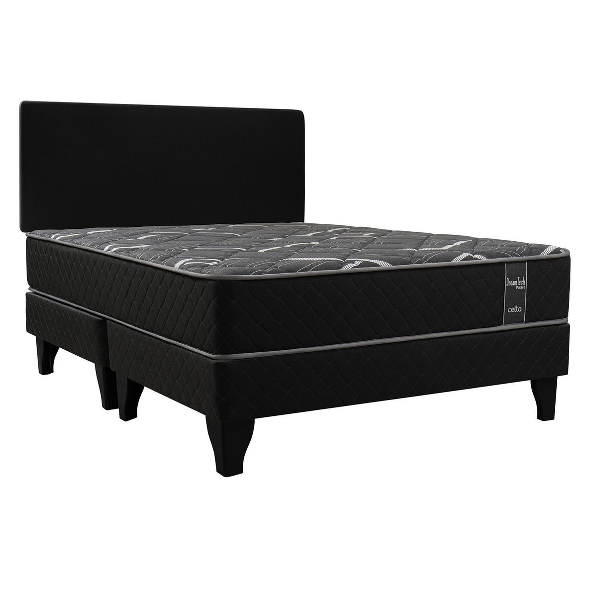 CELTA - Cama King Europea Dream Tech Gris Oscuro