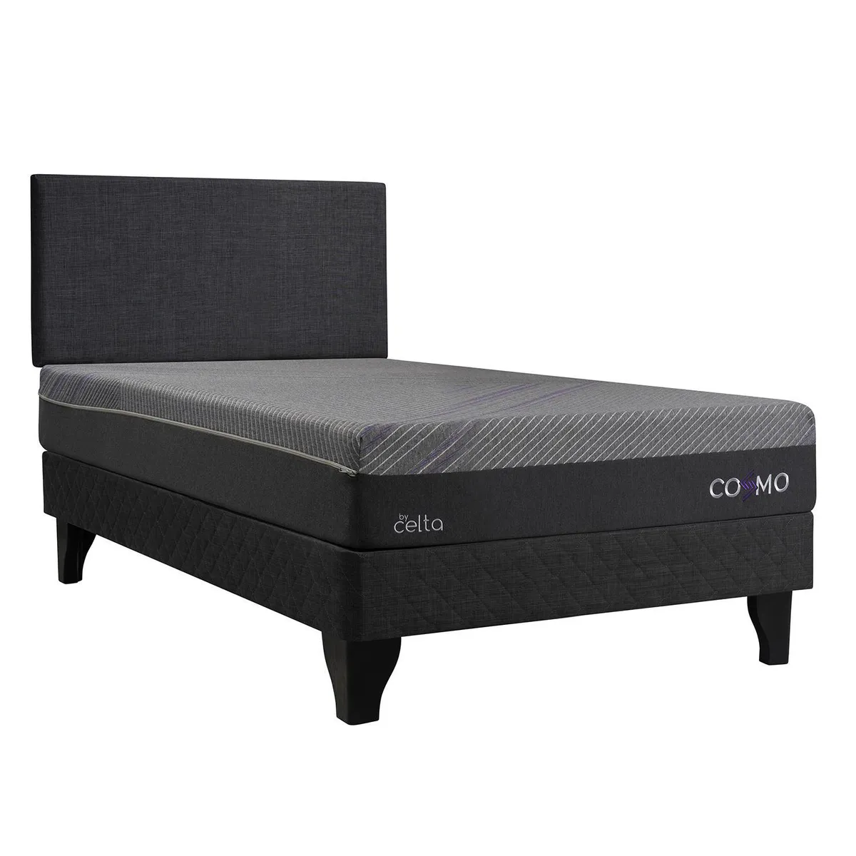 CELTA - Cama 1.5 plazas Europea Cosmo Gris