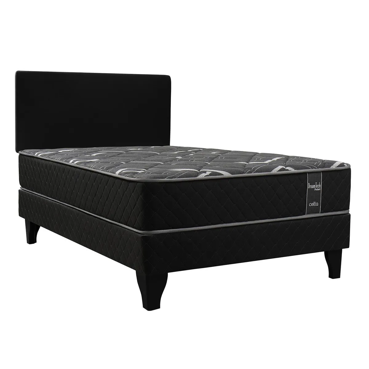 CELTA - Cama 1.5 plazas Europea Dream Tech Gris Oscuro
