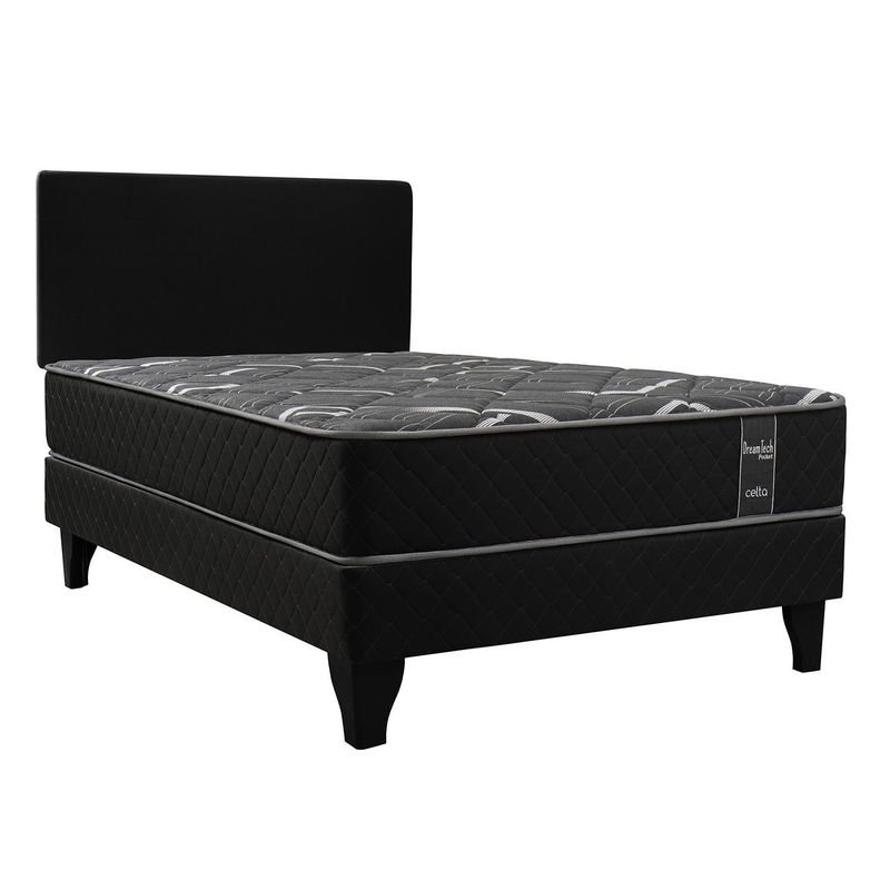 CELTA - Cama 1.5 Plazas Europea Dream Tech Gris Oscuro