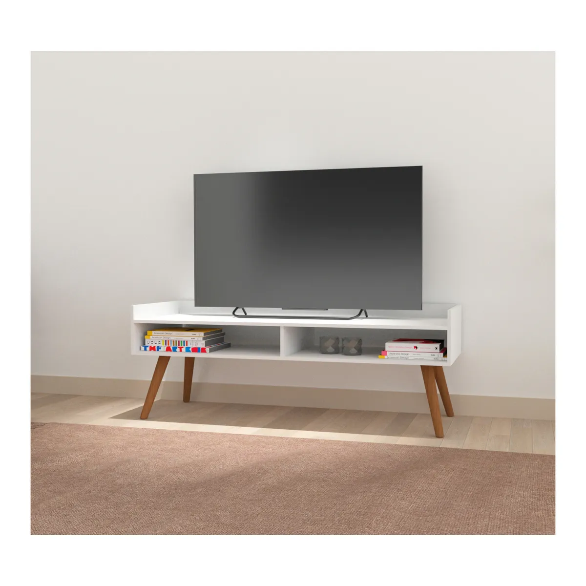 CIC - Rack TV 50 " Rectangular Blanco 122x44x40 cm