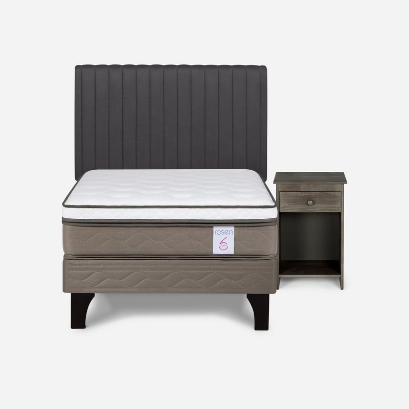 ROSEN - Cama 1.5 plazas New Style 6  Chocolate