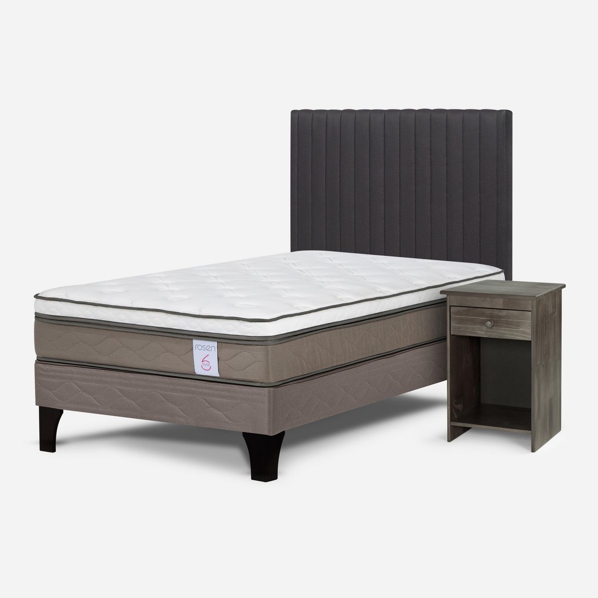 ROSEN - Cama 1.5 plazas Europea New Style 6 Chocolate