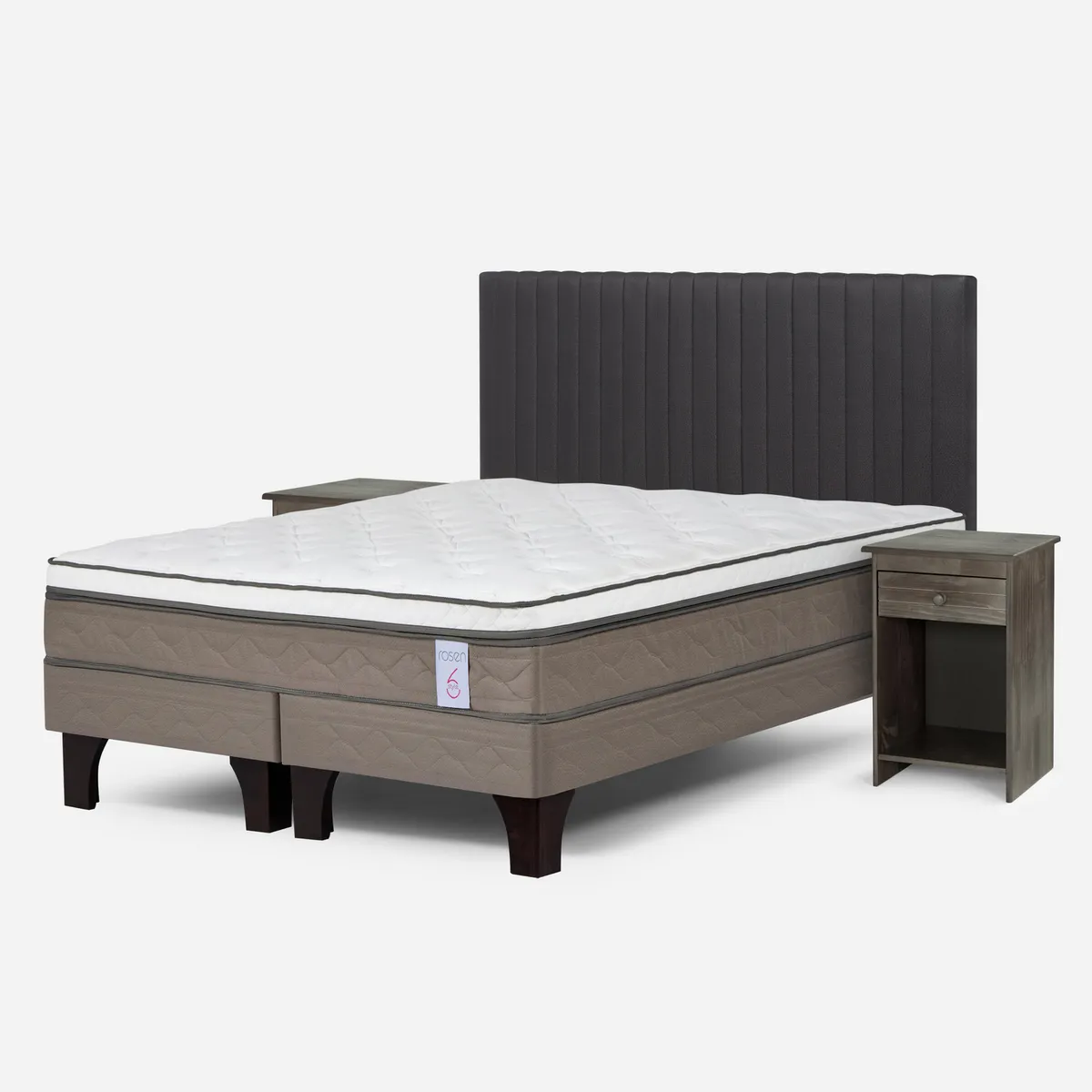 ROSEN - Cama 2 plazas Europea New Style 6 Chocolate