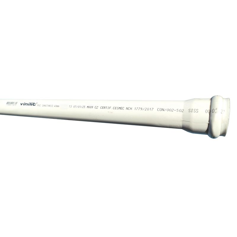 VINILIT - Tubo Sanitario Reforzado PVC Sanitario Agua 40 mmx600 cm