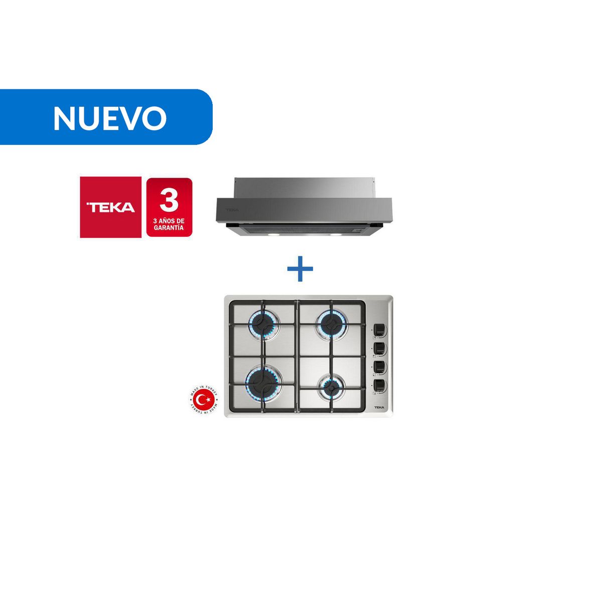 TEKA - Combo Empotrado Cocina Gas Hlx 540 But + Campana Plr 6320 Inox