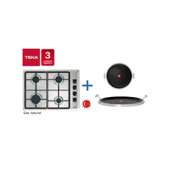 TEKA - Combo Empotrado Cocina Gas Hlx 540 Nat + Grill Redondo