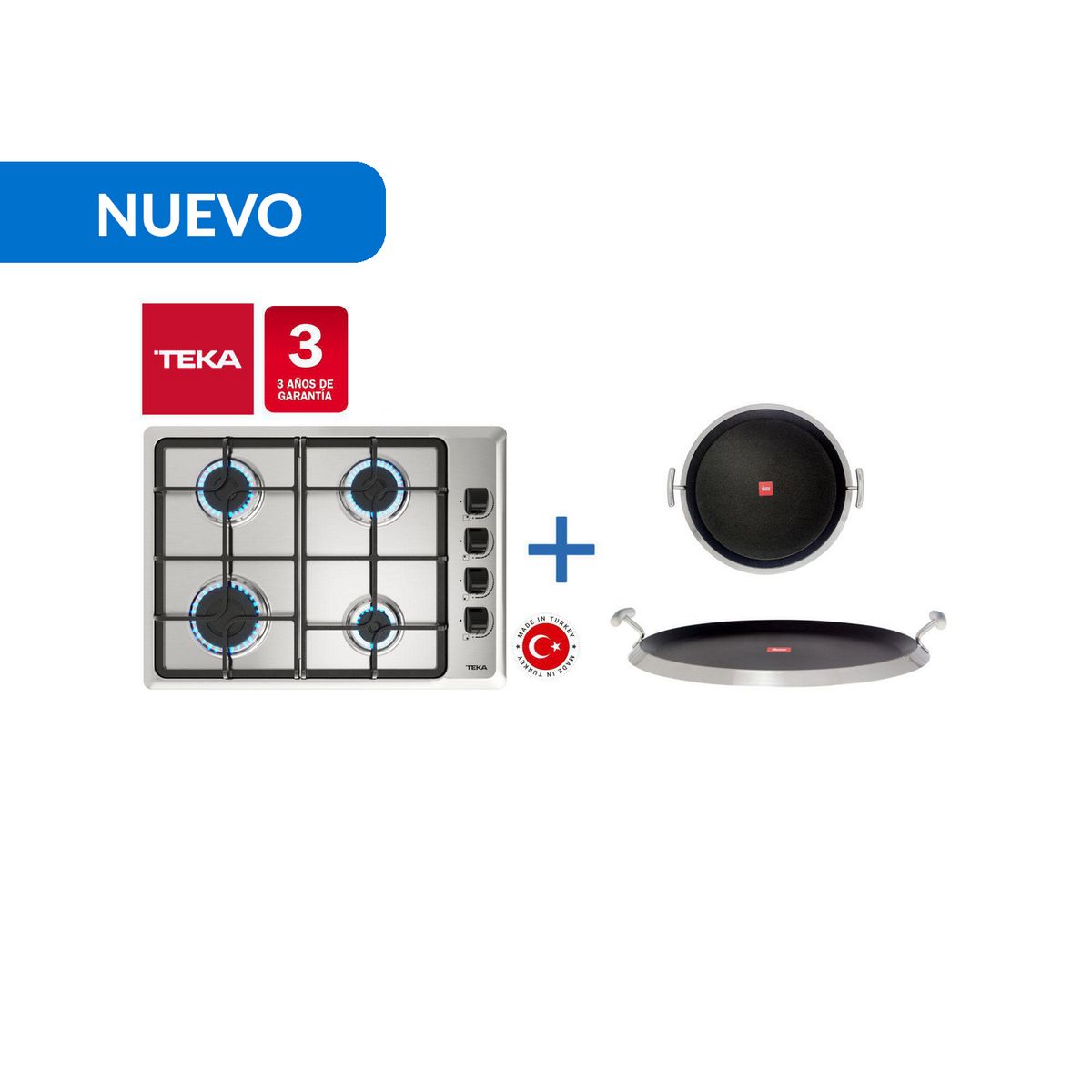 TEKA - Combo Empotrado Cocina Encimera Hlx 540 But + Grill Redondo