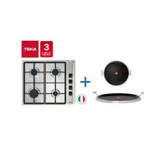TEKA - Combo Empotrado Cocina Encimera Hlx 640 Inox + Grill Redondo