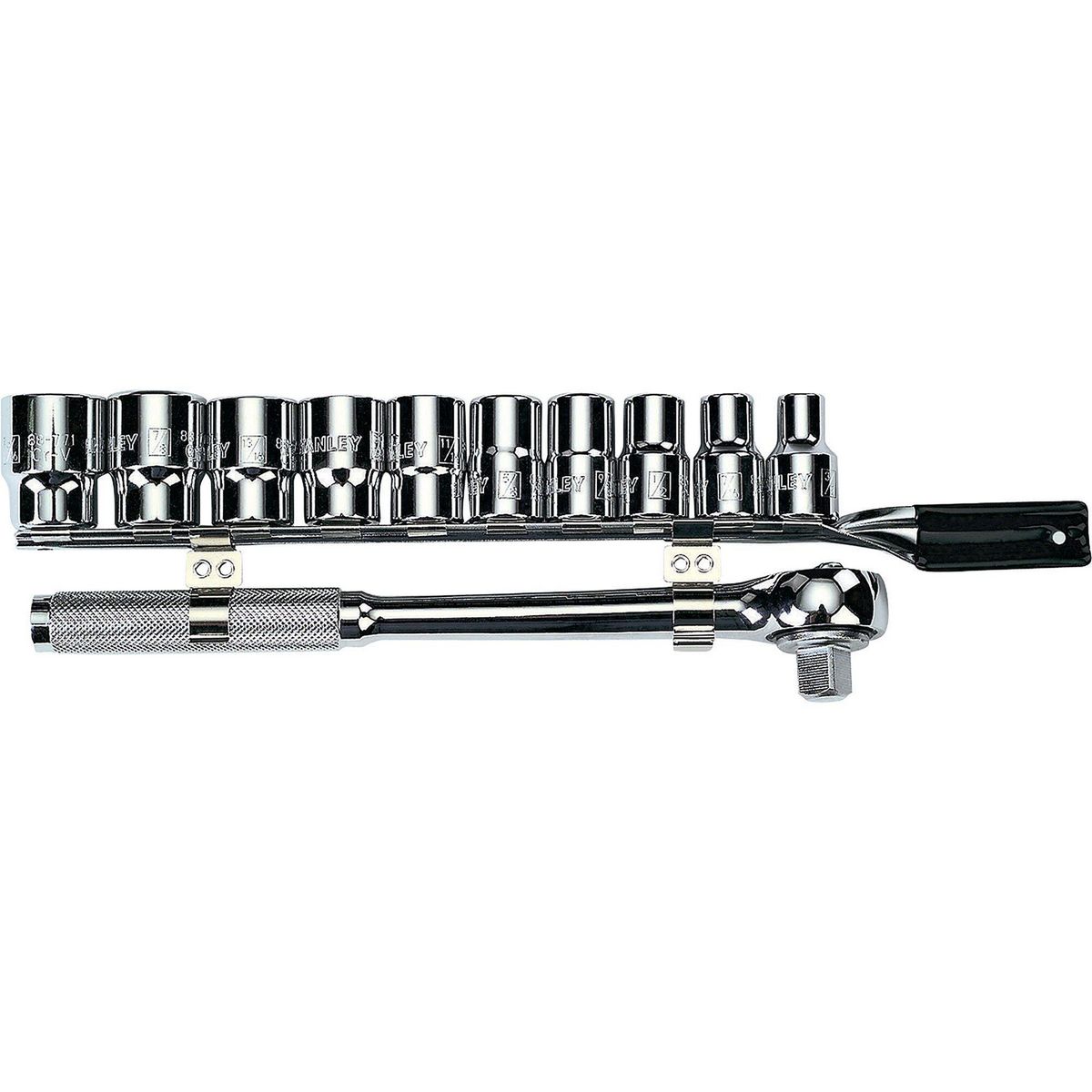 STANLEY - Juego De Dados 12 Puntas Encastre 1/2" 11 Piezas Métrico