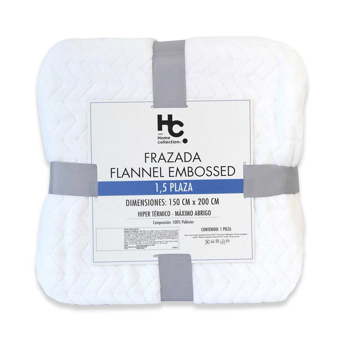 JUST HOME COLLECTION - Frazada Flannel Embossed 1.5 plazas Mix